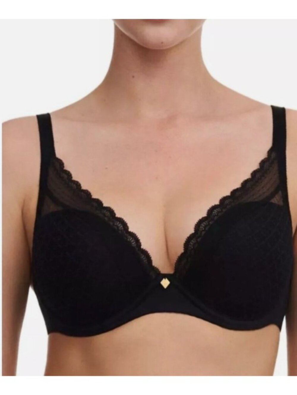 Chantelle 16MNA Norah Chic Underwire Bra Black $84 Size 3DDD 32F